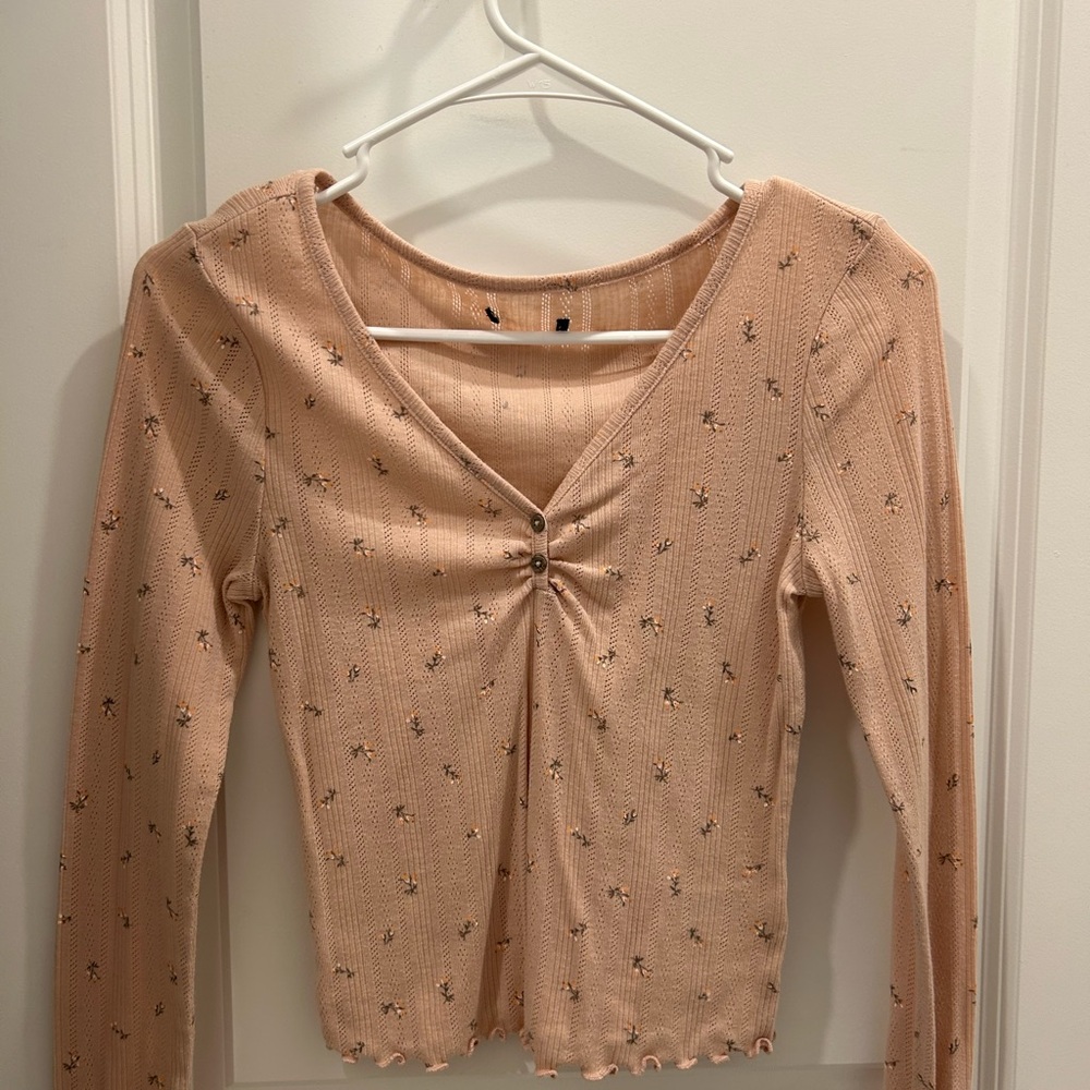 Floral Peach Long Sleeve Top